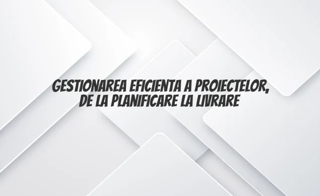 Gestionarea eficienta a proiectelor, de la planificare la livrare