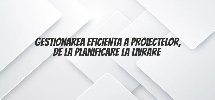 Gestionarea eficienta a proiectelor, de la planificare la livrare