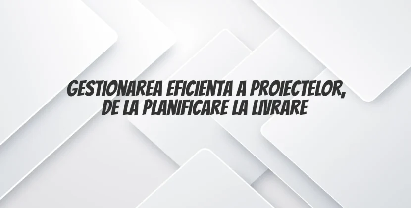 Gestionarea eficienta a proiectelor, de la planificare la livrare