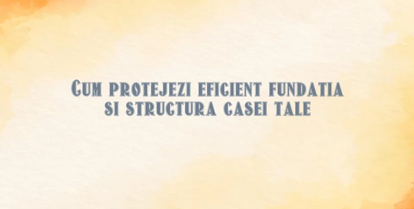 Cum protejezi eficient fundatia si structura casei tale